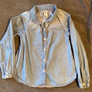 Osh Kosh long sleeved denim button up shirt